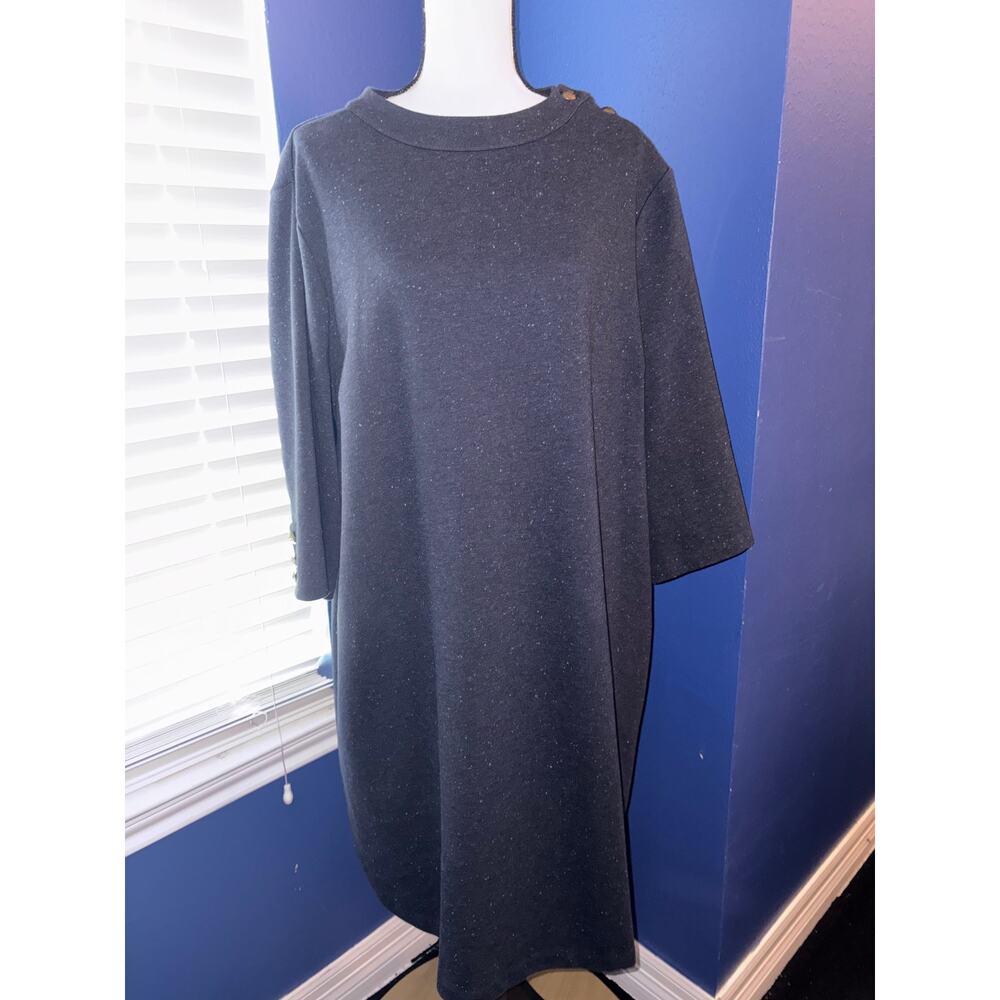 Talbots Plus Knit Dress Navy Blue | Chic Sheath Silhouette | EUC